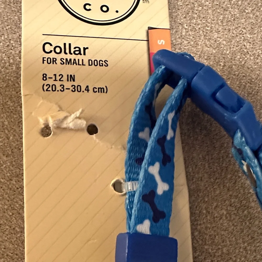 4 for $10 😎 Bond & Co Blue Bone Print Small Dog Collar